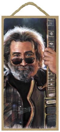 Jerry Garcia (with sunglasses and holding guitar) Wood Sign 14110