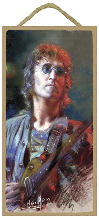 John Lennon (with guitar, full color) Wood Sign 14122