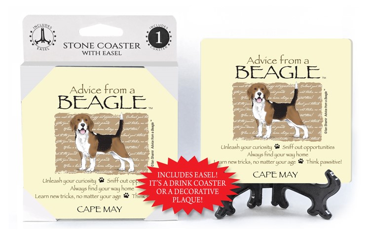 Beagle / Advice From - 4" x 4" table coaster - 1 per pack with easel - offi... 16108