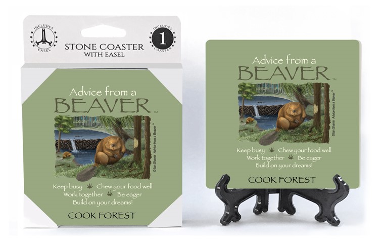 Beaver / Advice From - 4" x 4" table coaster - 1 per pack with easel - offi… 16110