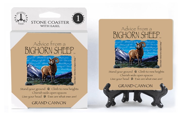 Big Horn Sheep / Advice From - 4" x 4" table coaster - 1 per pack with ease... 16111