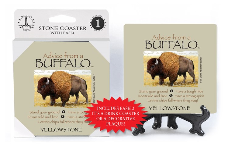 Buffalo / Advice From - 4" x 4" table coaster - 1 per pack with easel - off… 16116
