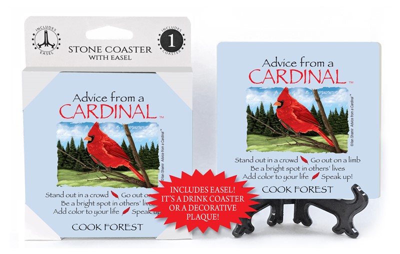 Cardinal / Advice From - 4" x 4" table coaster - 1 per pack with easel - of… 16122