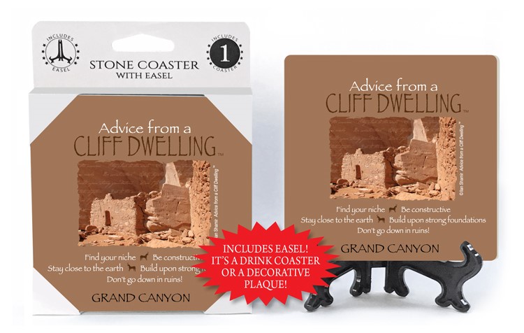 Cliff Dwelling / Advice From - 4" x 4" table coaster - 1 per pack with ease... 16127