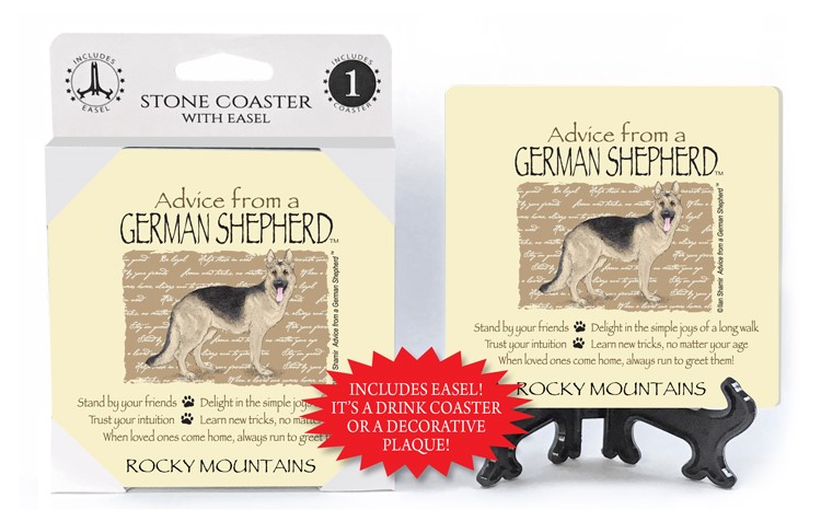 German Shepherd / Advice From - 4" x 4" table coaster - 1 per pack with eas... 16145