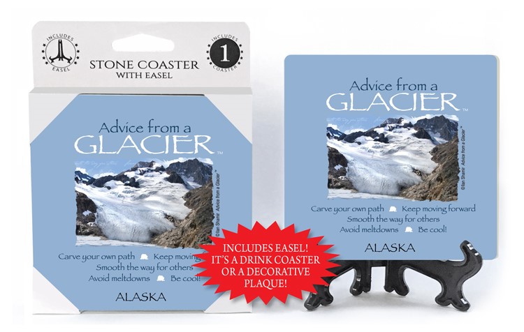 Glacier / Advice From - 4" x 4" table coaster - 1 per pack with easel - off… 16148