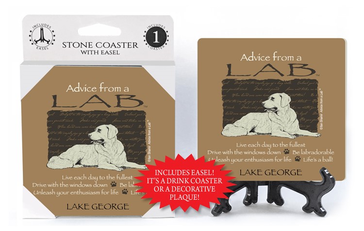 Labrador / Advice From - 4" x 4" table coaster - 1 per pack with easel - of… 16159