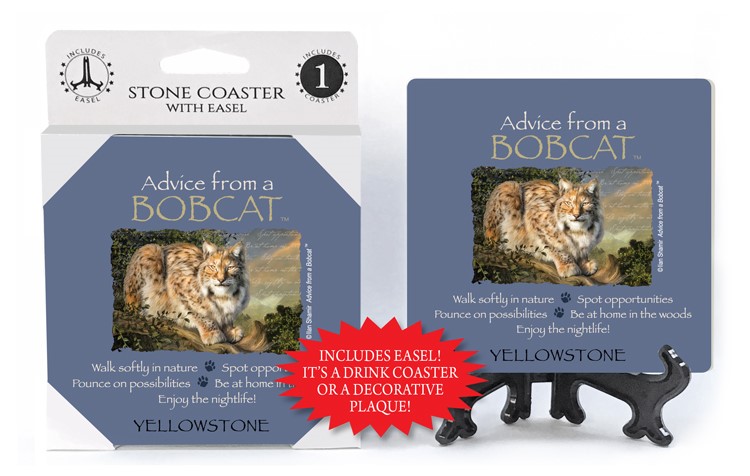Bobcat / Advice From - 4" x 4" table coaster - 1 per pack with easel - offi… 16237