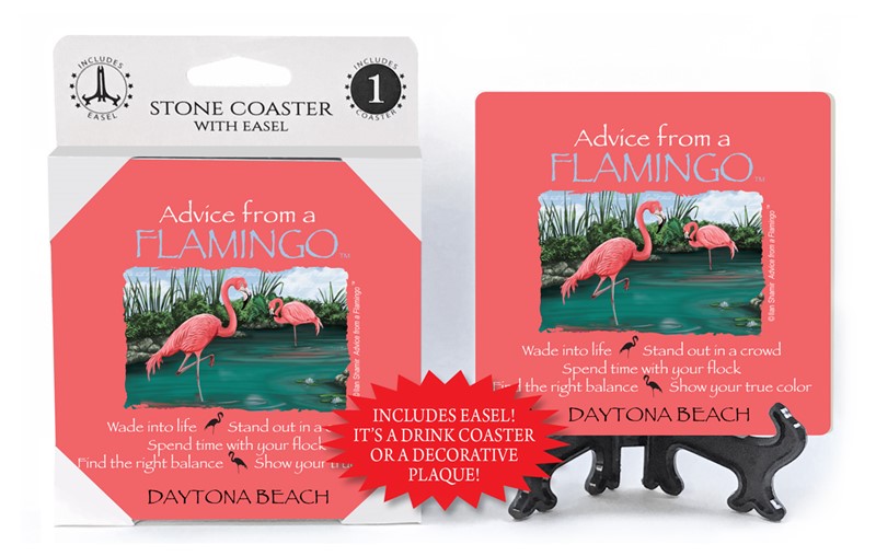 Flamingo / Advice From - 4" x 4" table coaster - 1 per pack with easel - of... 16243