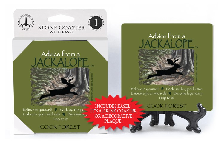 Jackalope / Advice From - 4" x 4" table coaster - 1 per pack with easel - o... 16282
