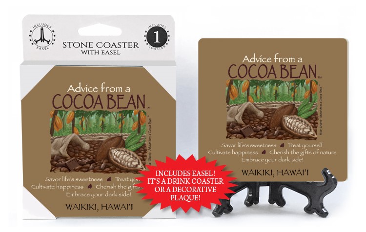 Cocoa Bean / Advice From - 4" x 4" table coaster - 1 per pack with easel - … 16287