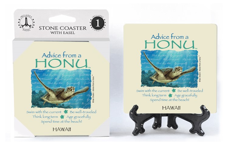 Honu / Advice From - 4" x 4" table coaster - 1 per pack with easel - offici... 16330