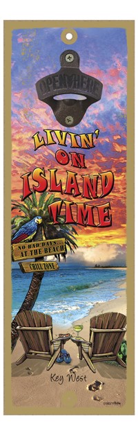Island Time - 5x15 bottle opener - Michael Messina 01807