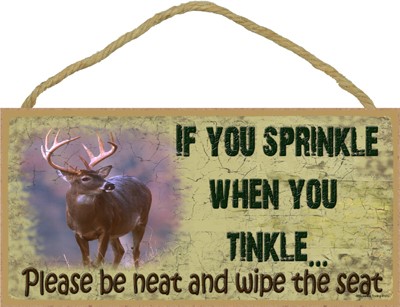 Deer - If You Sprinkle 5" x 10" wood plaque, sign - Features the artwork of… 91012