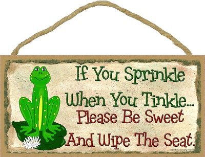 Frog-if you sprinkle 5" x 10" wood plaque, sign - Features the artwork of B… 91018