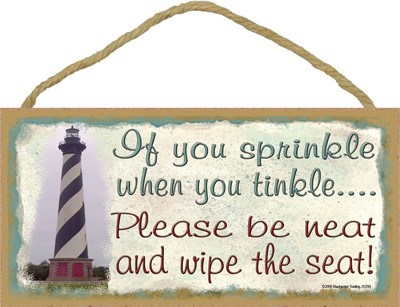If you sprinkle - lighthouse 5" x 10" wood plaque, sign - Features the artw… 91294