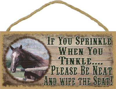 If you sprinkle - horse 5" x 10" wood plaque, sign - Features the artwork o… 91300