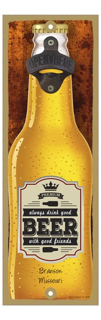 Always drink good beer with good friends - Beer bottle with saying on label... 07455