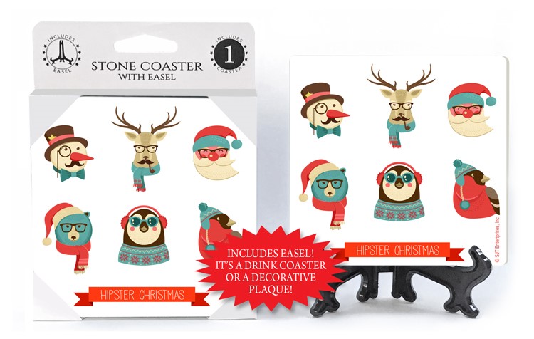 Hipster Christmas - 6 "hipster" christmas characters heads (Deer, santa, pe... 71597