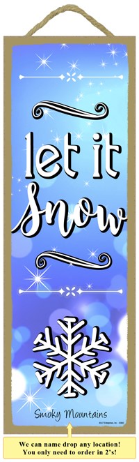 Let it Snow - Blue and Purple Background with Snowflakes wood plaques, sign... 02662