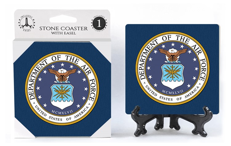 United States Air Force absorbent stone coaster 1-pack with easel military 71502