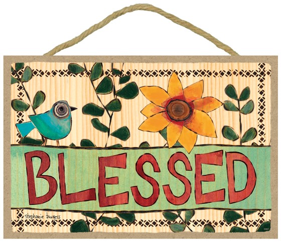 Blessed 7" x 10.5" wood plaques featuring the artwork of Painted Peace / St… 55907