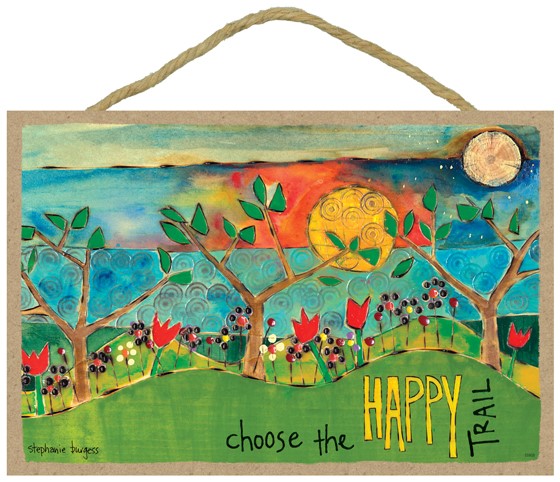 Choose the happy trail 7" x 10.5" wood plaques featuring the artwork of Pai… 55908