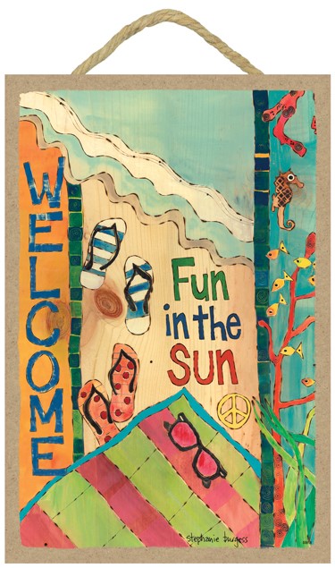Welcome - Fun in the sun (beach, flip flops, sunglasses, towel, sea life) 7… 55918