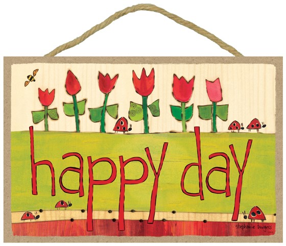 Happy day (ladybugs & red tulips) 7" x 10.5" wood plaques featuring the art… 55919