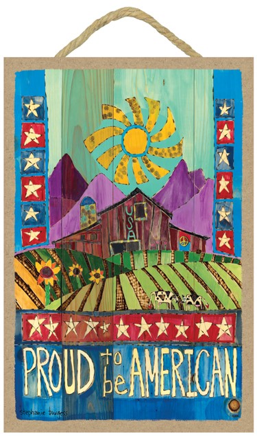 Proud to be American (barn, cows, hills & sunshine) 7" x 10.5" wood plaques… 55936