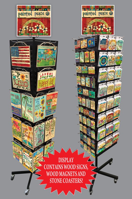 1 - Painted Peace Signs, Coasters & Magnets Display - featuring artwork of ... 485039