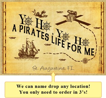 Time flies when Ye Arrr Havin Rum! wood fridge magnets - measure 2.5" x 3.5… 09191