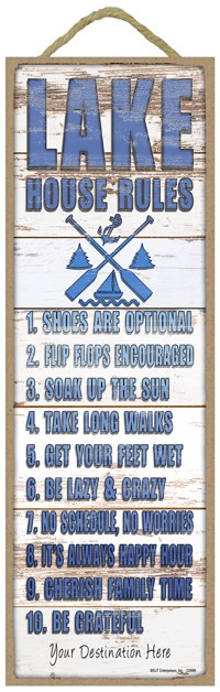 Lake House Rules Wood Plank 02689