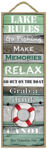 Wood Plank With Lake Rules 02692