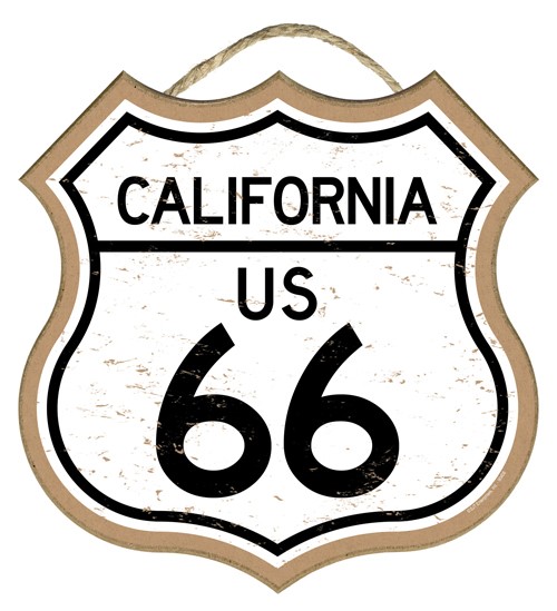 California US 66 10" wood plaque, sign - Rt Rt. Route 66 90408