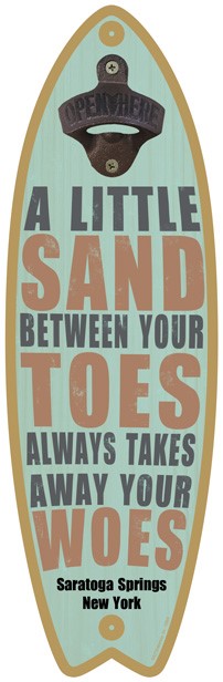 A little sand between your toes - Surfboard bottle opener 07202