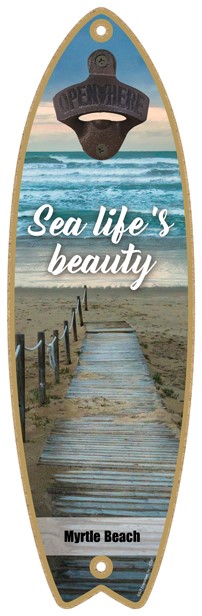Sea life's beauty - Boardwalk down to the beach - Surfboard bottle opener 07241