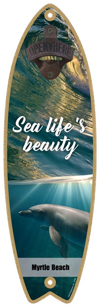 Sea Life's Beauty - Dolphin Swimming Underwater - Surfboard bottle opener 07248