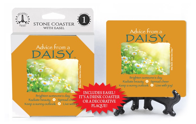 Daisy / Advice From - 4" x 4" Table Coaster - 1 Per Pack With Easel 16313