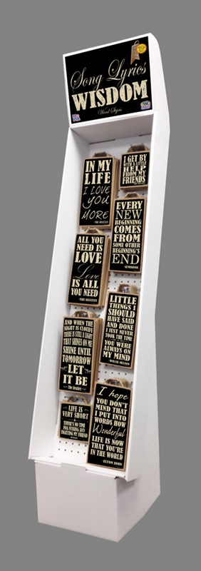 1- SONG LYRICS WOOD SIGNS Cardboard Floor Display 48942