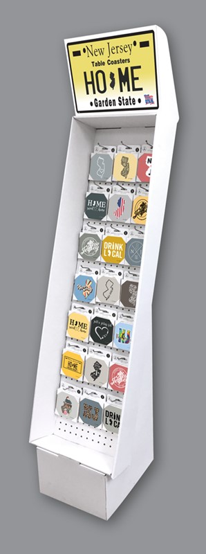 1- New Jersey TABLE COASTERS - Cardboard Floor Display 48965