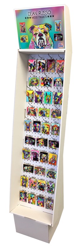Dean Russo funky dog artwork wood magnet cardboard display 49001