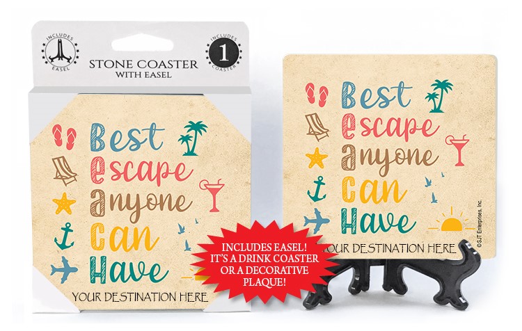 BEACH - Best Escape Anyone Can Have absorbent stone coaster 46394