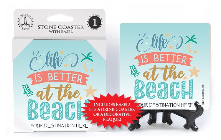 Life is better at the beach absorbent stone coaster 46404