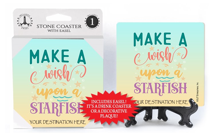 Make a wish upon a starfish absorbent stone coaster 46406