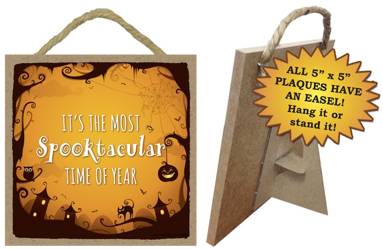 Its the most spooktacular time of year / Autumn / Halloween themed 5" x 5" wood 66253