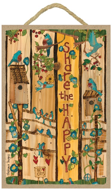 Share The Happy - Blue Birds and Tree Houses - Painted Peace 55955