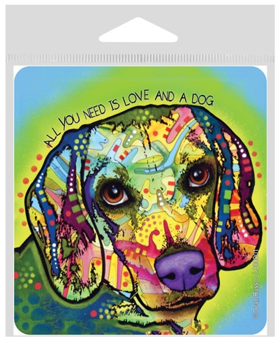 Beagle (All you need) large 4" x 4.25" vinyl sticker LS00001