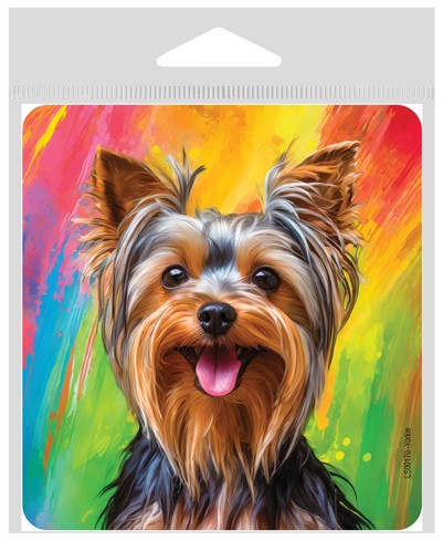 Yorkie - Painted Background - Vinyl Sticker LS00170