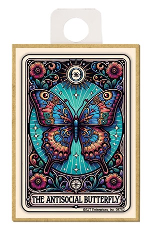 The Antisocial Butterfly Tarot Card Wood Magnet 09752